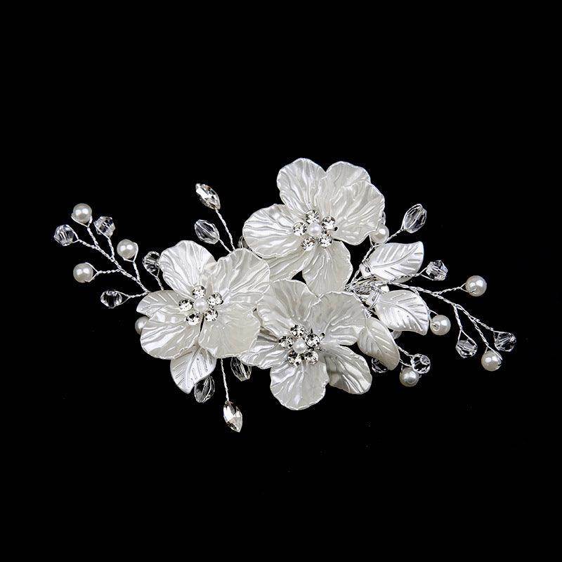Handcrafted crystal Pearl Headwear Hairpin for wedding accessories 573589507863 - COCOMELODY